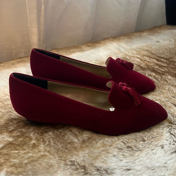 Vintage Nina Arabesque Bordeaux Velvet Women’s 7 Medium Tassel Christmas - Picture 2 of 6